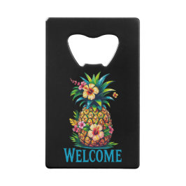 Bienvenue d'ouverture de la bouteille d'ananas tro