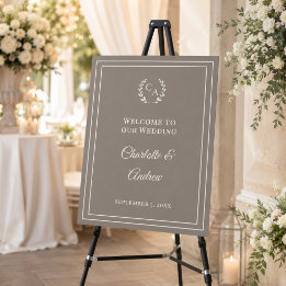 Bienvenue élégante de mariage monogrammée ivoire t