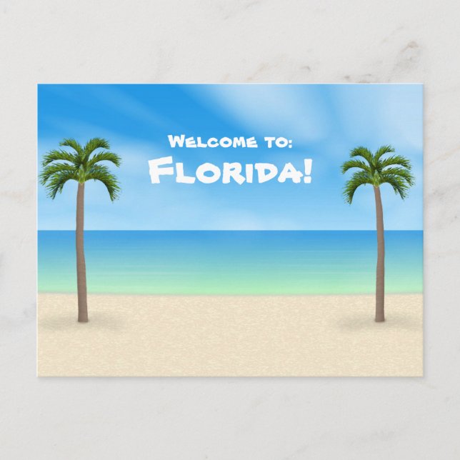 Bienvenue en Floride : Carte postale Plage (Devant)