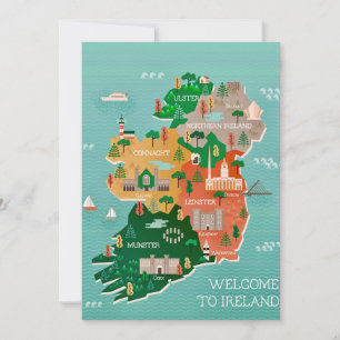 Bienvenue en Irlande 5x7 Grande Carte Postale