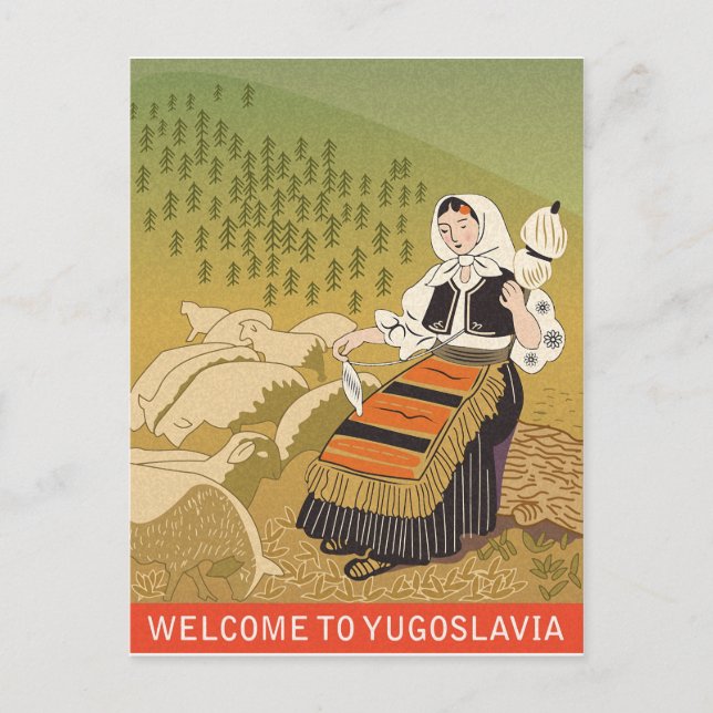 Bienvenue en Yougoslavie, carte postale vintage (Devant)