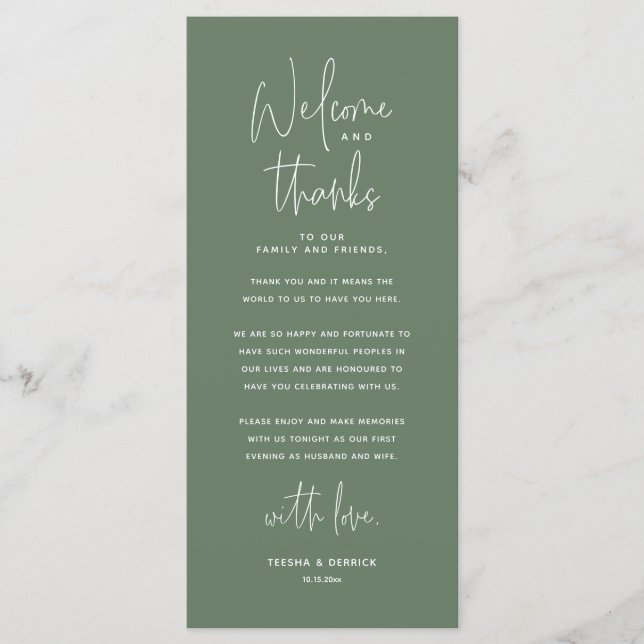 Bienvenue et merci, Place Setting Carte de remerci (Devant)