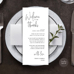 Bienvenue et merci, Place Setting Carte de remerci
