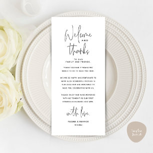 Bienvenue et merci, Place Setting Carte de remerci