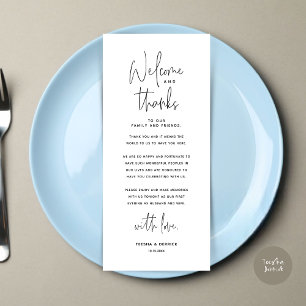 Bienvenue et merci, Place Setting Carte de remerci