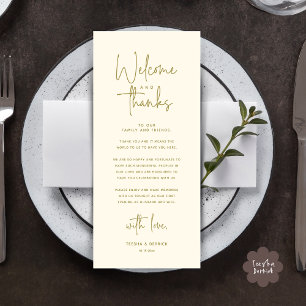 Bienvenue et merci, Place Setting Carte de remerci