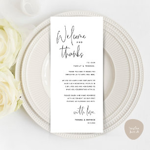 Bienvenue et merci, Place Setting Carte de remerci