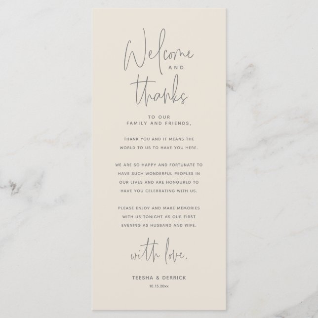 Bienvenue et merci, Place Setting Carte de remerci (Devant)