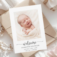 Bienvenue Faire-part de naissance bébé Carte photo