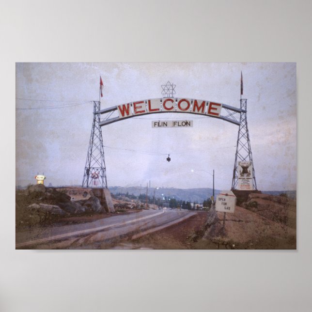 Bienvenue Flin Flon Manitoba Canada Poster rétro (Devant)