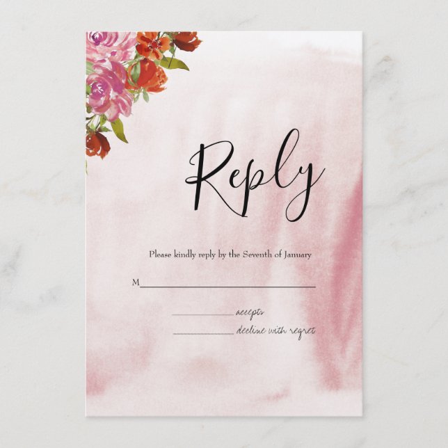 Bienvenue France Red UAWG Wedding Card Begleitkarte (Vorderseite)