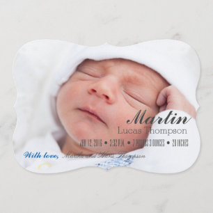 BIENVENUE GARÇON FAIRE-PART DE NAISSANCE TWINS FIL