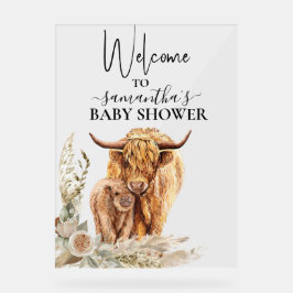 Bienvenue Highland Cow Calf Baby shower Boho
