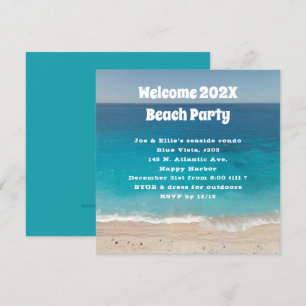 Bienvenue Invitation du Nouvel An Beach Party