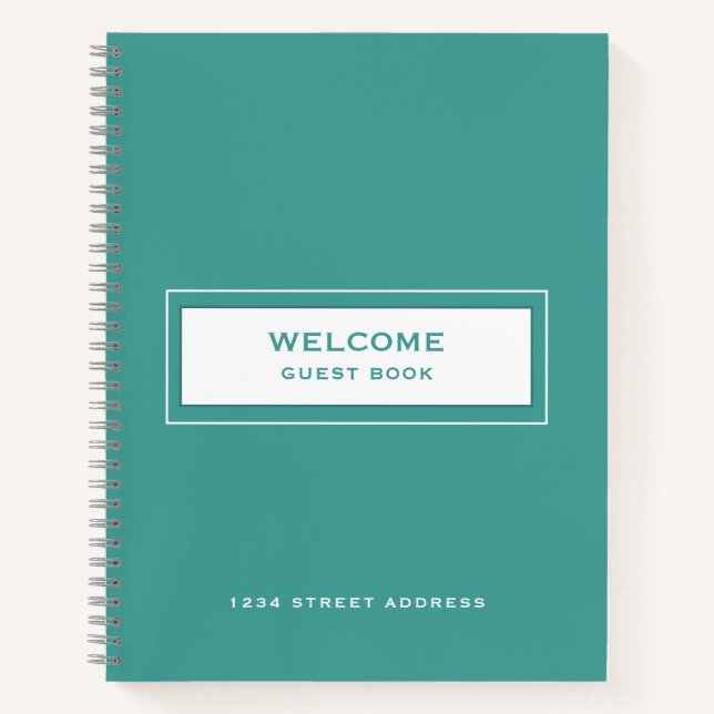 Bienvenue Livre d'invité Turquoise (Devant)