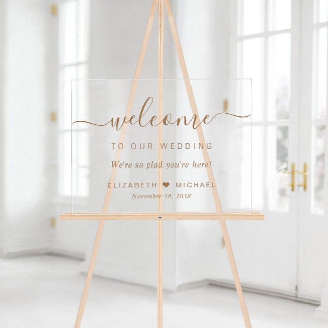 Bienvenue Mariage de script Gold chic (Créateur téléchargé)