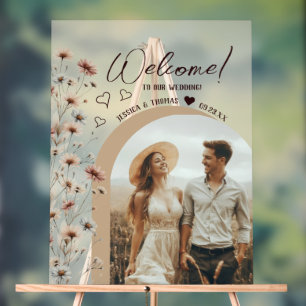 Bienvenue Mariage Photo Arc Fleurs Sauvages Bohème