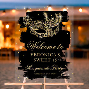 Bienvenue Masquerade en or noir parties scintillan