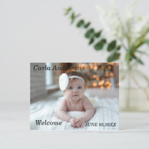 Bienvenue mignon Nouveau Faire-part photo bébé