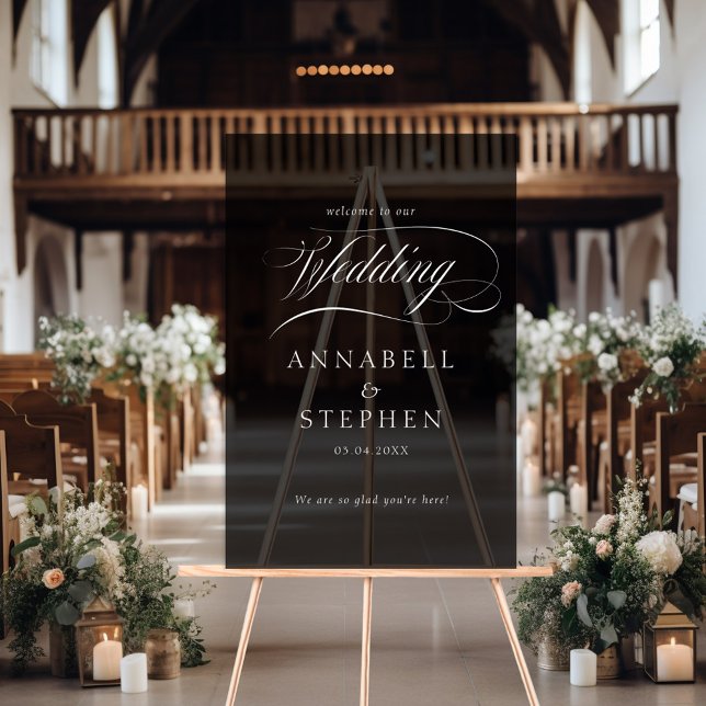 Bienvenue ! Moderne, Calligraphie, Mariage (Créateur téléchargé)