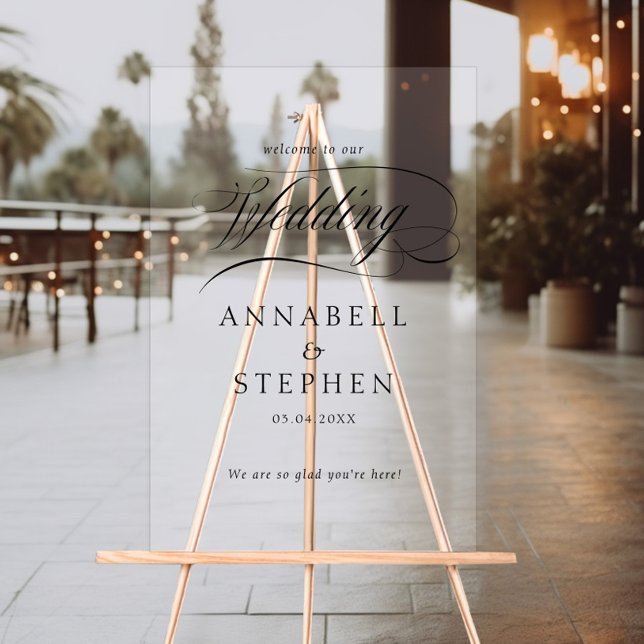 Bienvenue ! Moderne, Calligraphie, Mariage (Créateur téléchargé)