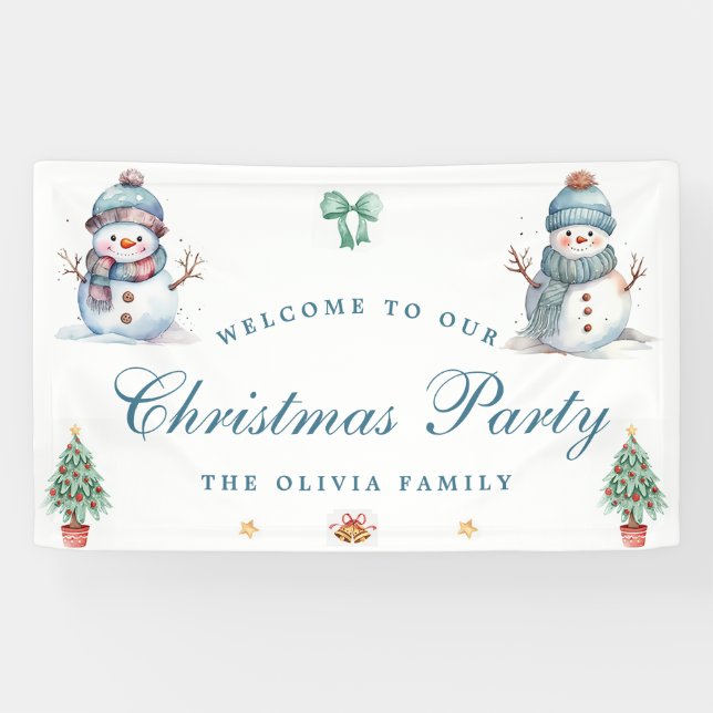 Bienvenue Noël bannière Snowman (Horizontal)