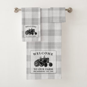 Bienvenue Nom de famille Ferme Tracteur blanc Plai