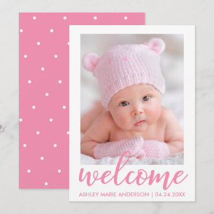 Bienvenue Nouveau Faire-part de bébé Script points