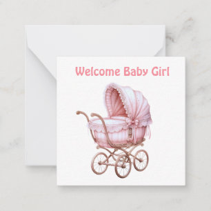 Bienvenue nouvelle carte bébé fille