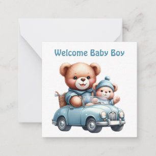 Bienvenue nouvelle carte bébé garçon