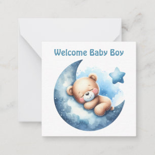 Bienvenue nouvelle carte bébé garçon