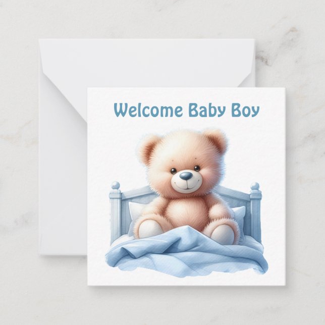 Bienvenue nouvelle carte bébé garçon (Devant)
