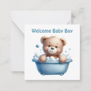 Bienvenue nouvelle carte bébé garçon