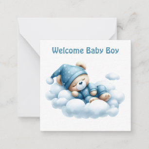 Bienvenue nouvelle carte bébé garçon