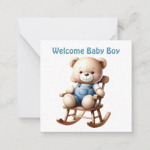 Bienvenue nouvelle carte bébé garçon