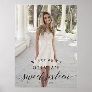 Bienvenue pancarte affiche avec photo pour Sweet S