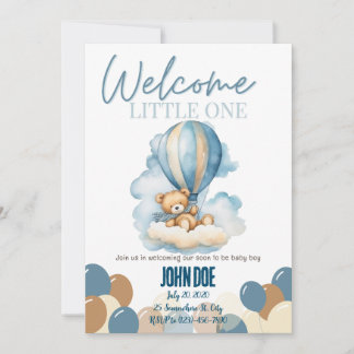 Bienvenue petite invitation d'un baby shower