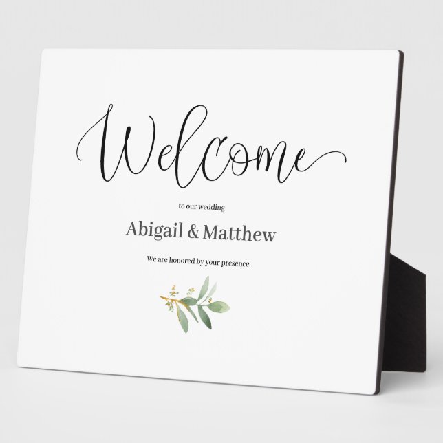Bienvenue Plaque de verdure Mariage d'Eau  (Côté)
