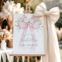 Bienvenue pour la fête de bébé fille rose florale 
