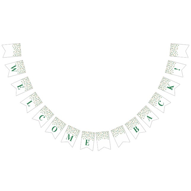 Bienvenue Retour Bannière Green Gold Confetti (Tout)