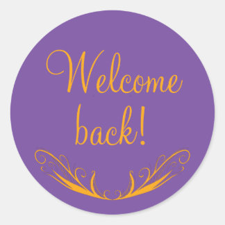 Bienvenue Retourner Autocollant rond décoratif vio
