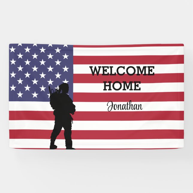 Bienvenue Soldat | Bannière du drapeau militaire (Horizontal)