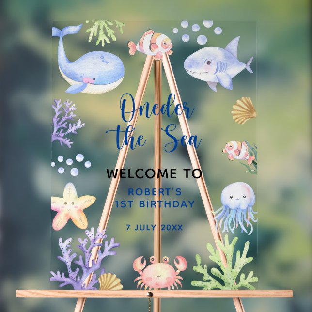BIENVENUE SOUS LA MER première fête d'anniversaire (Neutre)