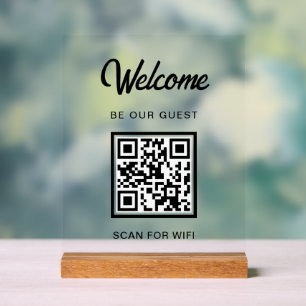 Bienvenue Soyez Notre Invité Scan For QR Code Wifi