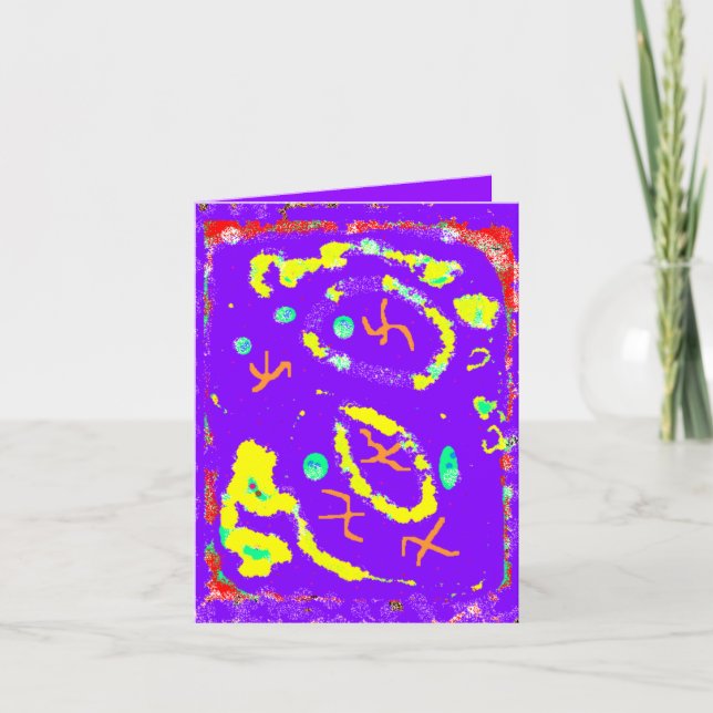 Bienvenue sur ma carte de fête couleur violet (Devant)