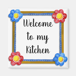 Bienvenue sur My Kitchen Floral Country Magnet