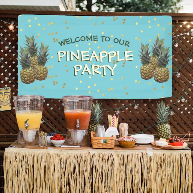 Bienvenue sur notre bannière de fête de l'ananas (Perfect for your kitschy luau pineapple party!)