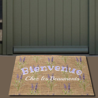 Bienvenue - Vintage Lavendel - rustikal Fußmatte