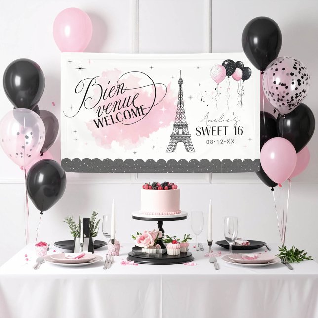 Bienvenue Welcome Parisian Sweet 16 ID1162 Banner (Von Creator hochgeladen)