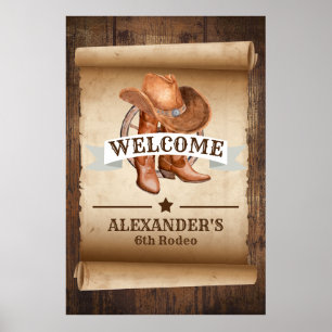 Bienvenue Western Country Boots Poster
